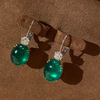 ANSTER Jewelry 18K Gold Jewelry Lab Grown Emerald Earrings with GIA