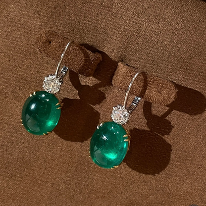 ANSTER Jewelry 18K Gold Jewelry Lab Grown Emerald Earrings with GIA