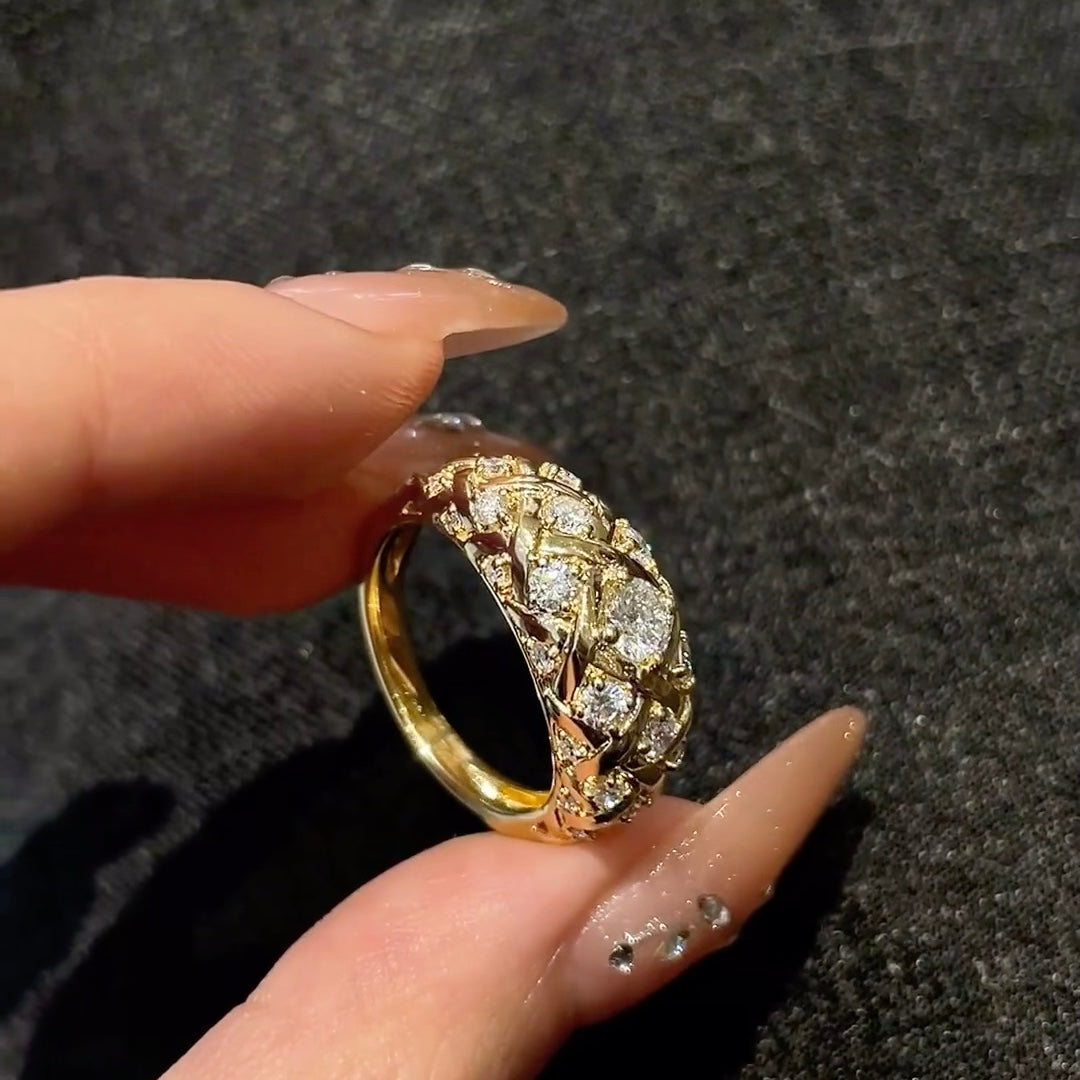 ANSTER Custom Lab Grown Diamond Ring 18K 14K 10K Dubai Gold Jewelry