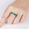 ANSTER Jewelry Octagon Emerald Cut Lab Grown Emerald Ring 9K 10K 14K 18K Gold Eternity Ring