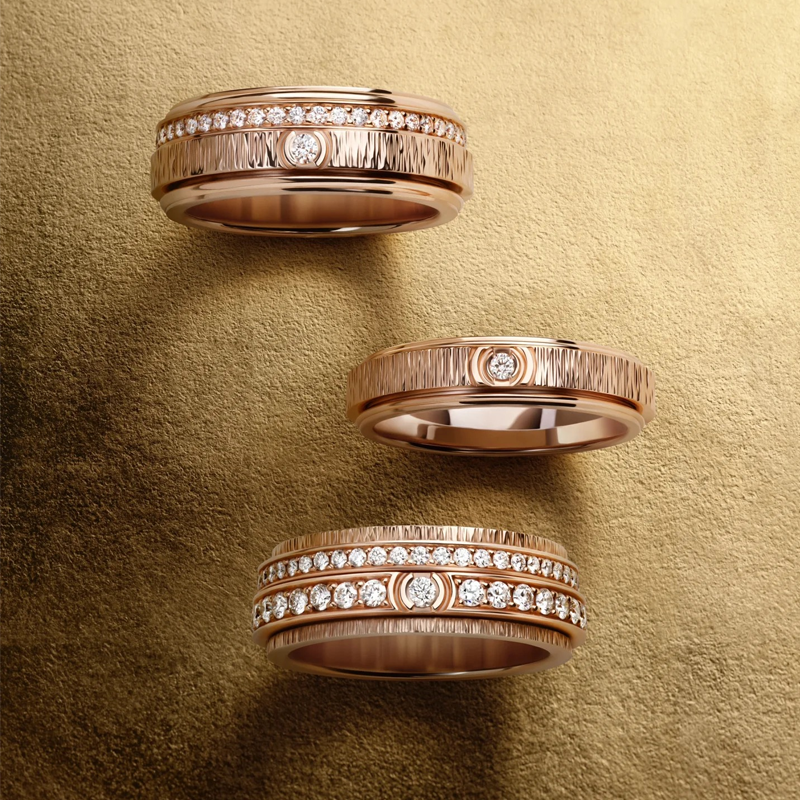 ANSTER Customized Fine Jewelry Rotating Design Meleee Lab Grown Diamond Ring