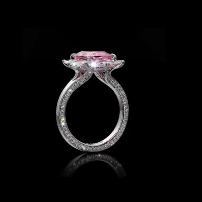 ANSTER Platinum Jewelry PT950 Ring 3 Carat CVD Fancy Lab Grown Diamond Ring with IGI