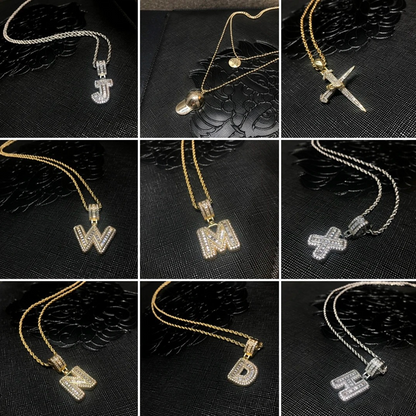 ANSTER Jewelry Custom 18K Gold Letter Shape Lab Grown Diamond Necklace Chains