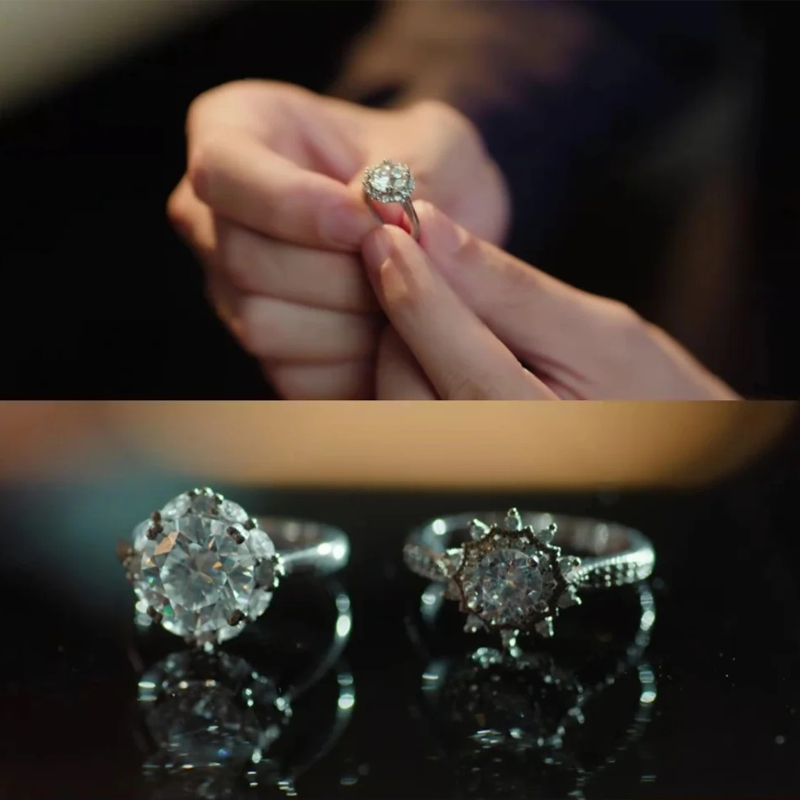 ANSTER Jewelry Anel de diamante ético feito à mão em ouro 18K com lapidação pera cultivado em laboratório 