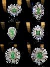ANSTER Custom 6.53ct VS1 Pear cut Green Lab Grown Diamond Platinum Ring