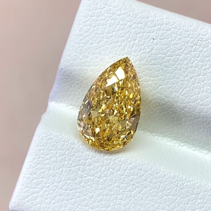 ANSTER Jewelry Anel de diamante ético feito à mão em ouro 18K com lapidação pera cultivado em laboratório 