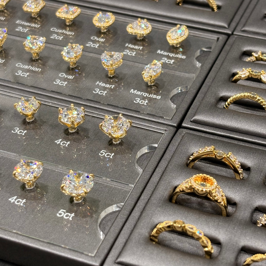 ANSTER JEWELRY Custom Setting and Shanks Diamond Builder Magnetic Design Engagement Wedding Rings Set Kit Display Sample Selling Tools