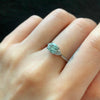 ANSTER Platinum Jewelry IGI VVS2 1ct Green lab Grown Diamond Ring PT950 Ring