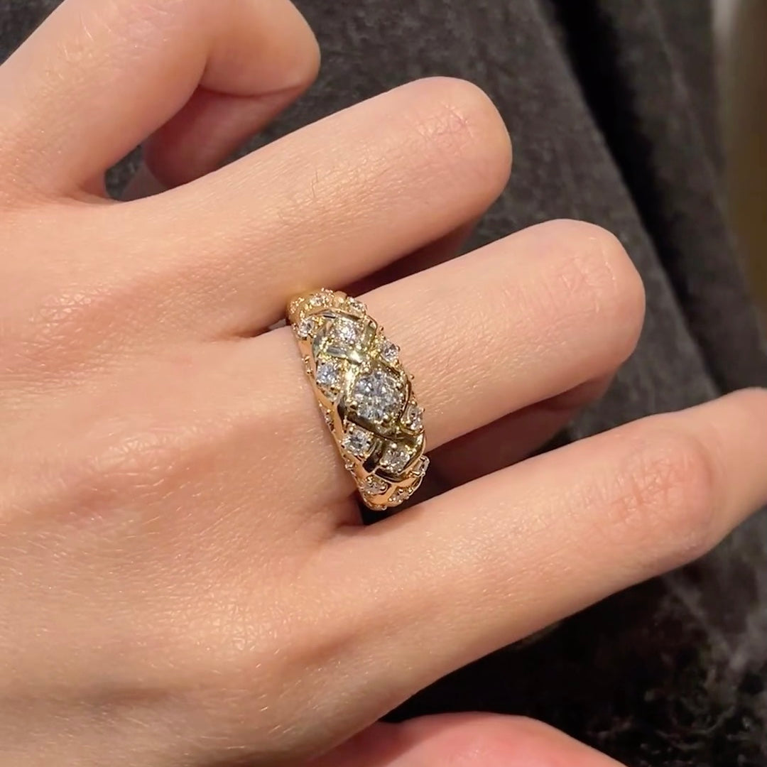 ANSTER Custom Lab Grown Diamond Ring 18K 14K 10K Dubai Gold Jewelry