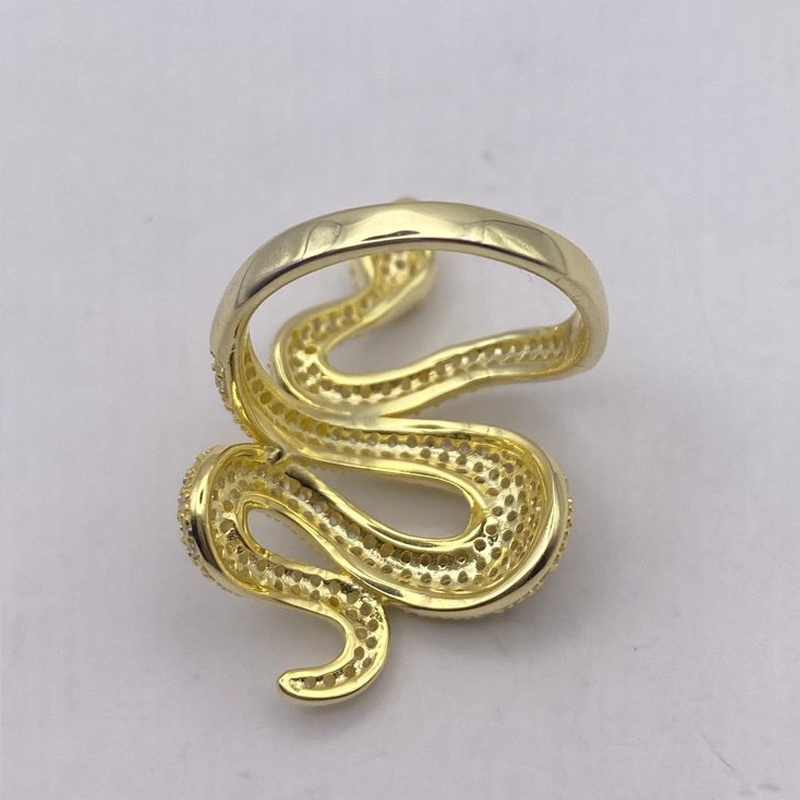 ANSTER Jewelry 18K Gold Melee Lab Grown Diamond Snake Ring with IGI