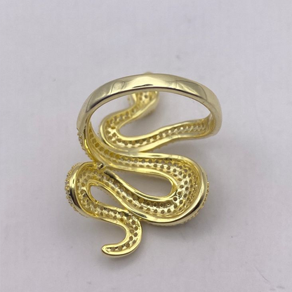 ANSTER Jewelry 18K Gold Melee Lab Grown Diamond Snake Ring with IGI