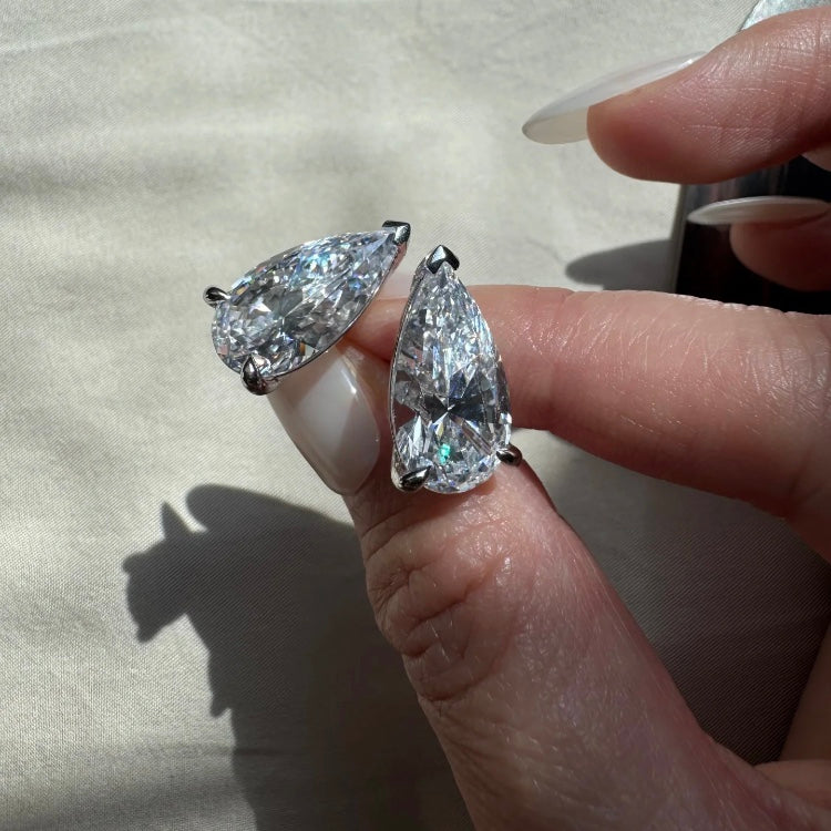 ANSTER Wholesales Price White Gold 8ct Pear cut Lab Grown Diamonds Stud Earrings with IGI
