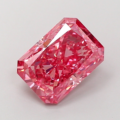 ANSTER Custom VVS2 Radiant cut Pink Lab Grown Diamond Platinum Ring