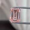 ANSTER Custom VVS2 Emerald cut Pink Lab Grown Diamond 18K White Gold Ring