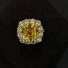ANSTER Jewelry IGI Platinum PT950 10ct Cushion Cut Yellow Lab Grown Diamond Ring