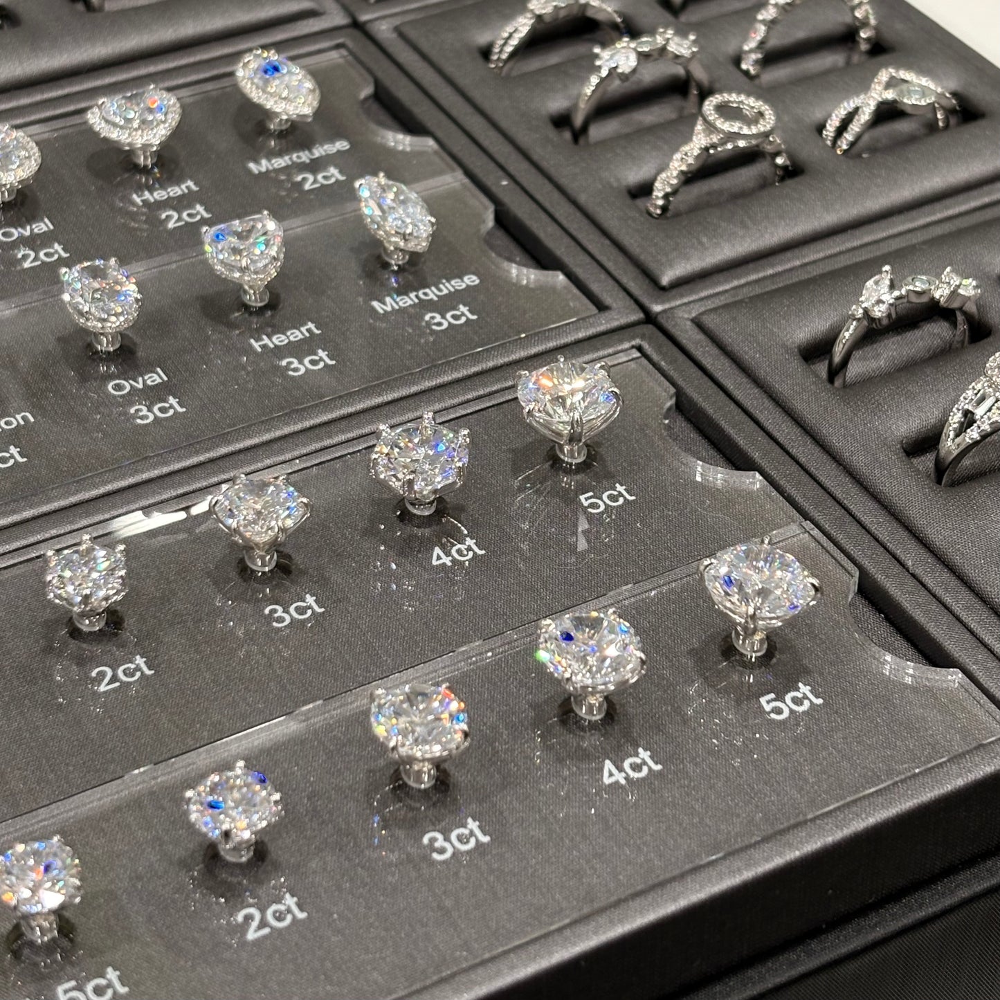 ANSTER JEWELRY Custom Setting and Shanks Diamond Builder Magnetic Design Magnet Engagement Wedding Rings Set Kit Display Sample Selling Tool