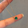 ANSTER Jewelry Yellow Gold Jewelry Lab Grown Emerald Necklace Chain with GRC