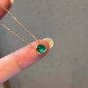 ANSTER Jewelry Yellow Gold Jewelry Lab Grown Emerald Necklace Chain with GRC