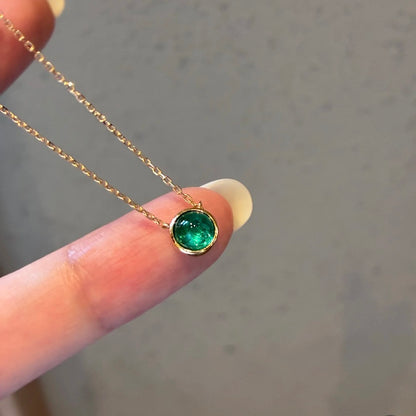 ANSTER Jewelry Yellow Gold Jewelry Lab Grown Emerald Necklace Chain with GRC
