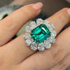 ANSTER Wholesales Price 10ct Lab Grown Emerald Ring with GRC 18K White Gold Ring