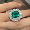 ANSTER Wholesales Price 10ct Lab Grown Emerald Ring with GRC 18K White Gold Ring