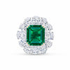 ANSTER Wholesales Price 10ct Lab Grown Emerald Ring with GRC 18K White Gold Ring