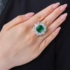 ANSTER Wholesales Price 10ct Lab Grown Emerald Ring with GRC 18K White Gold Ring