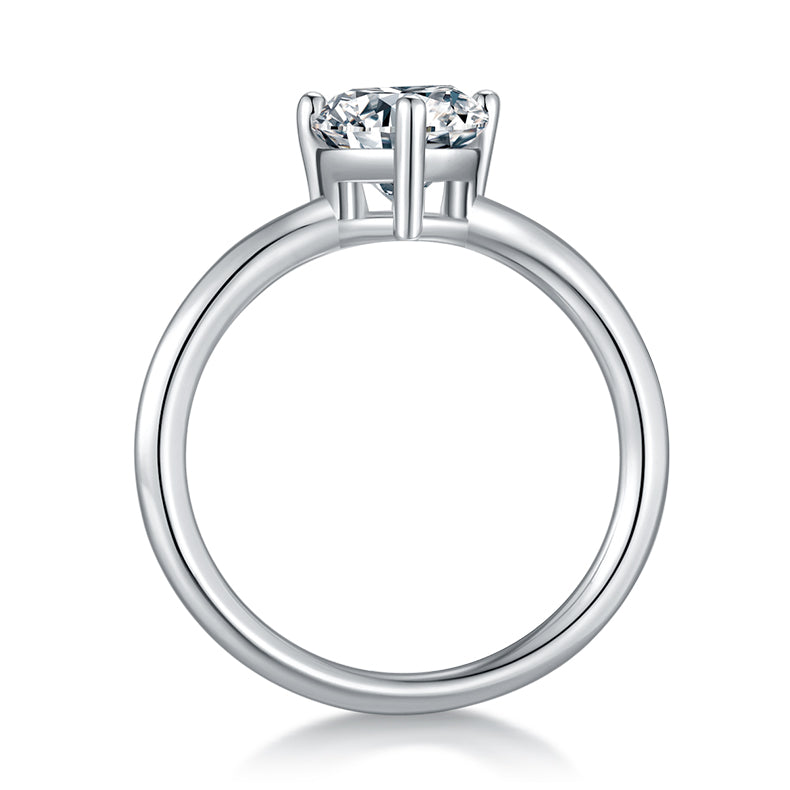2 CTW Pear Moissanite  S925 Ring plated