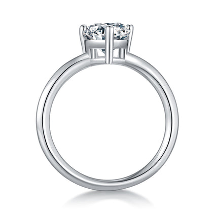 2 CTW Pear Moissanite  S925 Ring plated