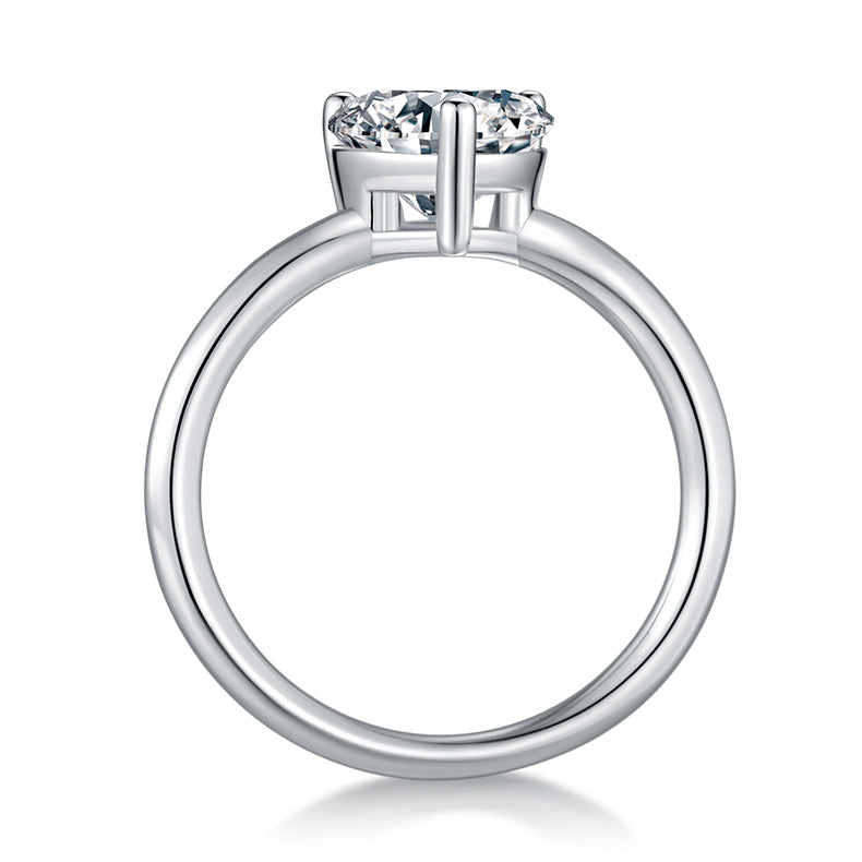 2 CTW Heart Moissanite  S925 Ring plated