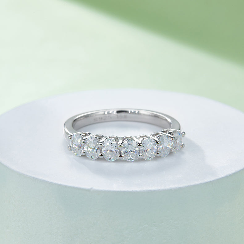 2.1 CTW Oval Moissanite  S925 Ring plated