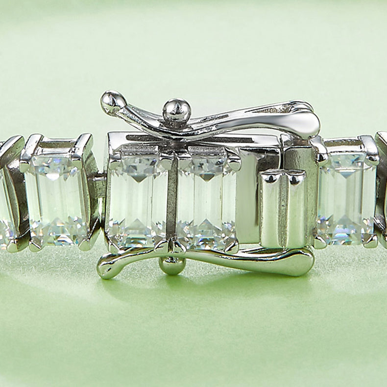 20 CTW Emerald Moissanite S925 Bracelet plated