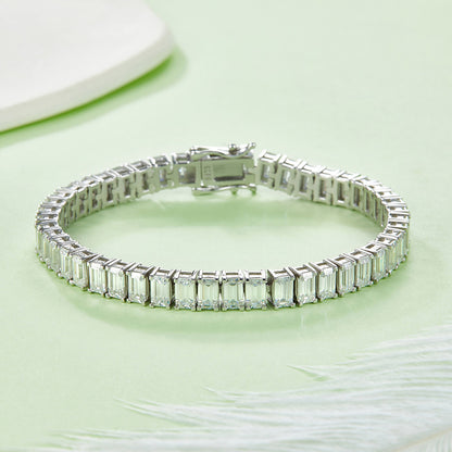 20 CTW Emerald Moissanite S925 Bracelet plated
