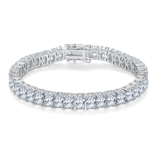 17.5 CTW Oval Moissanite S925 Bracelet plated