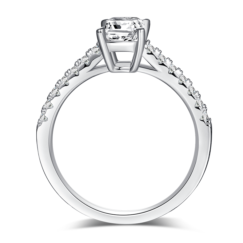 1 CTW Emerald Moissanite S925 Ring plated