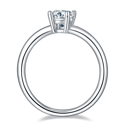 1 CTW Oval Moissanite  S925 Ring plated