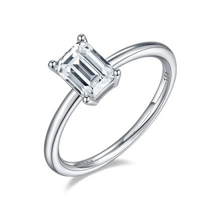 1 CTW Emerald Moissanite  S925 Ring plated