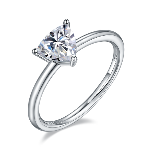 1 CTW Trillion Moissanite  S925 Ring plated