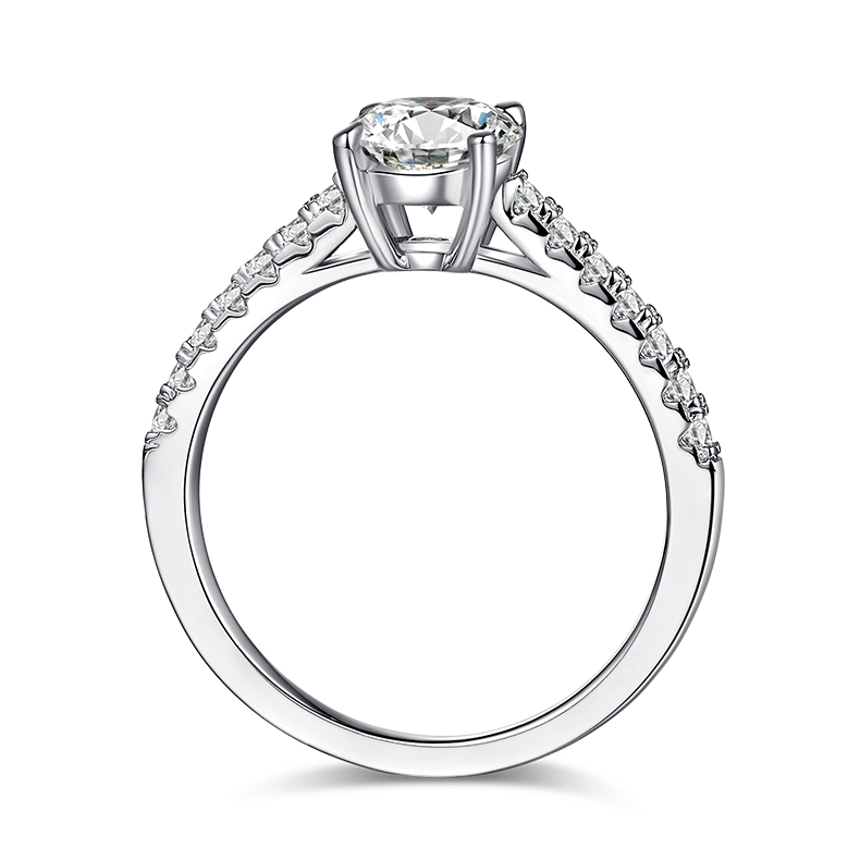 1 CTW Round Moissanite  S925 Ring plated