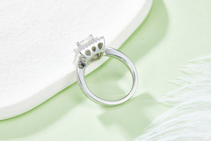 1 CTW Princess Moissanite  S925 Ring plated
