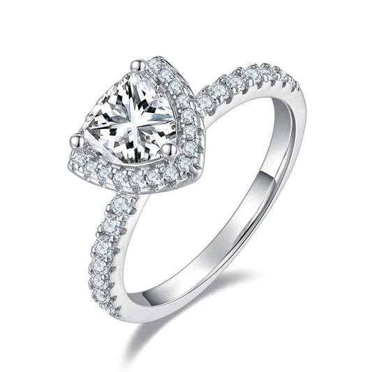 1 CTW Trillion Moissanite S925 Ring plated