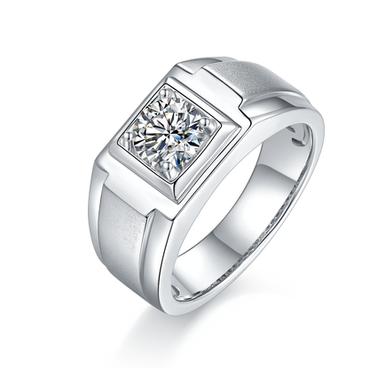 1 CTW Round Moissanite  S925 Ring plated