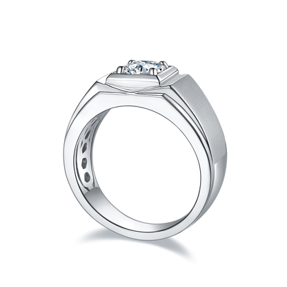 1 CTW Round Moissanite  S925 Ring plated