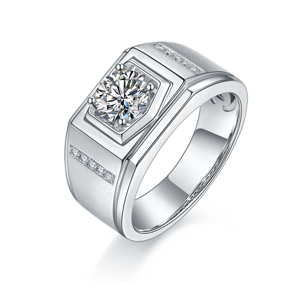 1 CTW Round Moissanite  S925 Ring plated