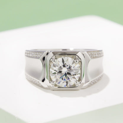 3 CTW Round Moissanite S925 Ring plated