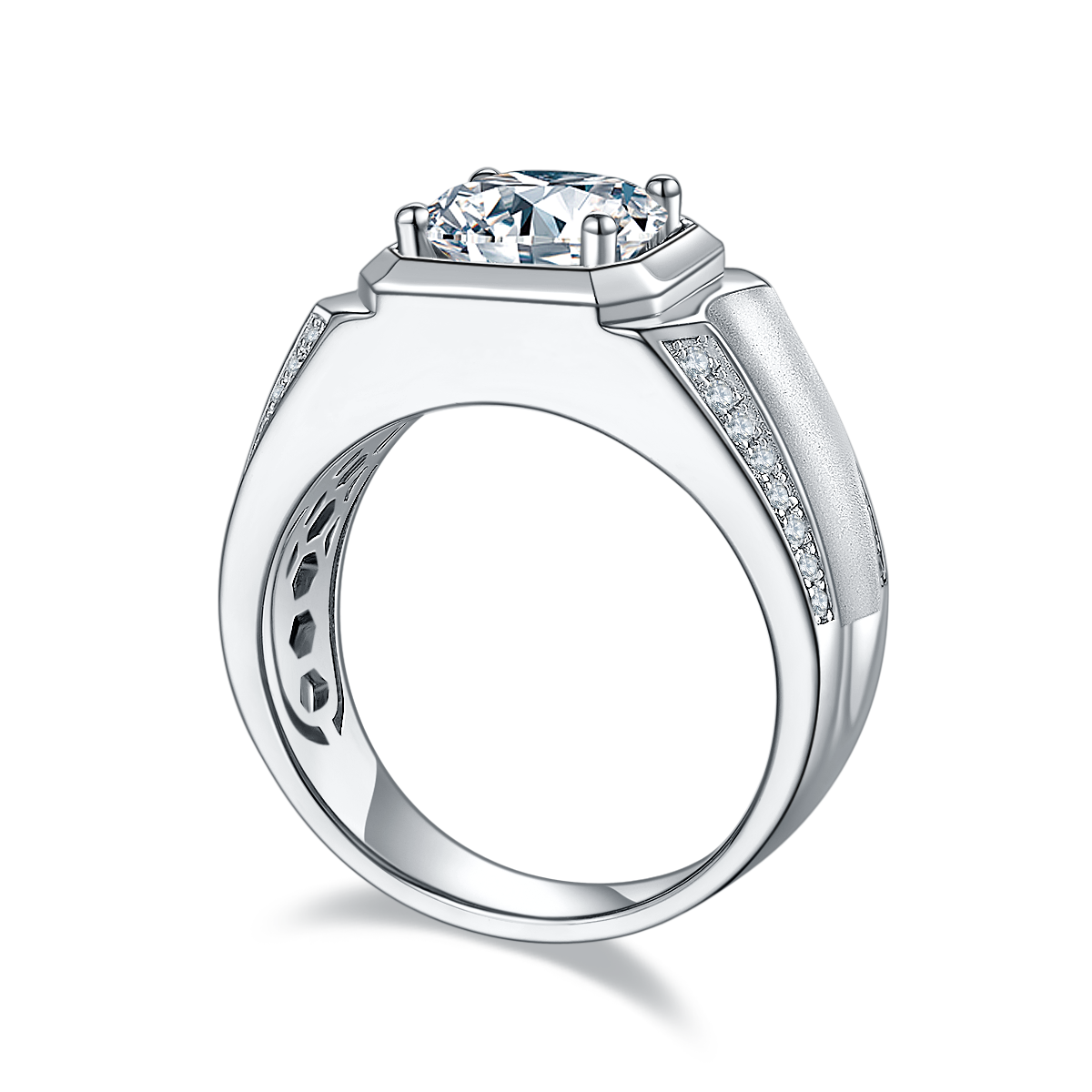 3 CTW Round Moissanite S925 Ring plated
