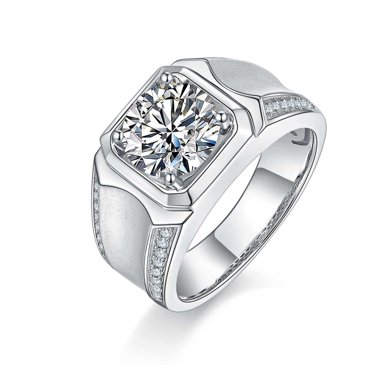 3 CTW Round Moissanite S925 Ring plated