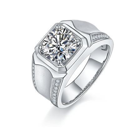 3 CTW Round Moissanite S925 Ring plated