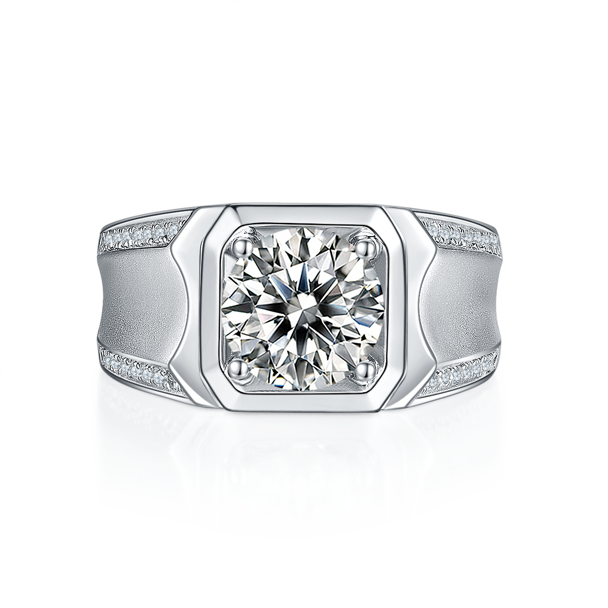 3 CTW Round Moissanite S925 Ring plated