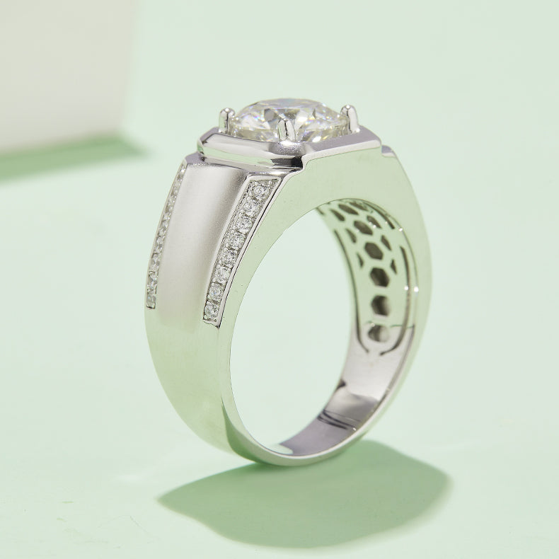 3 CTW Round Moissanite S925 Ring plated